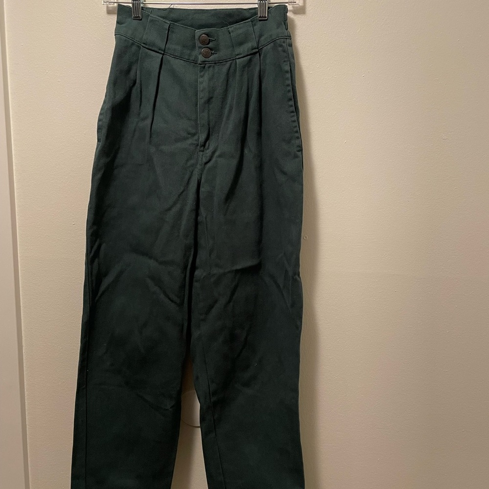 Lucy & Yak Dark Green High-Waisted Pants